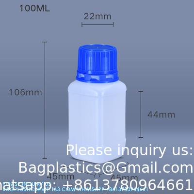 100 مل زجاجة بلاستيكية المفاعل زجاجات HDPE فارغة بيضاء مع غطاء داخلي لتخزين مسحوق سائل كيميائي