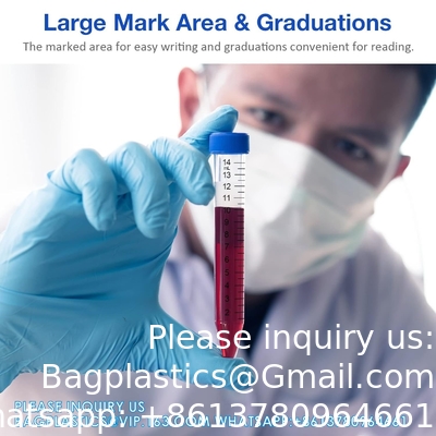 أنابيب الطرد المركزي 15 مل، أنابيب مخروطية عقيمة 50 PCS، البولي بروبلين، أغطية المسمار ضد التسرب، حاوية بلاستيكية