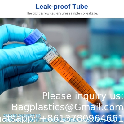 أنابيب الطرد المركزي 15 مل، أنابيب مخروطية عقيمة 50 PCS، البولي بروبلين، أغطية المسمار ضد التسرب، حاوية بلاستيكية
