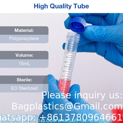 أنابيب الطرد المركزي 15 مل، أنابيب مخروطية عقيمة 50 PCS، البولي بروبلين، أغطية المسمار ضد التسرب، حاوية بلاستيكية