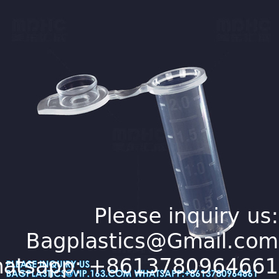 معقمة 0.5ml 2ml أسفل مستديرة مخروطية أنبوبات مركزية صغيرة 1.5 مل مركزية أنابيب مختبرية