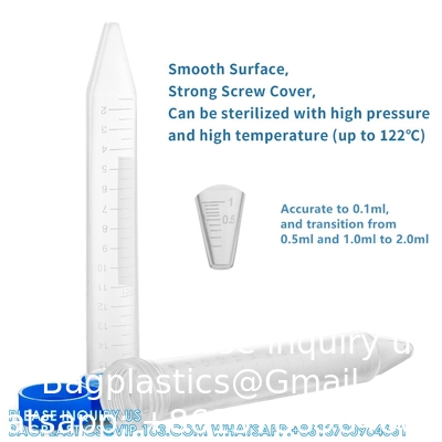النحاس الحمراء المعقمة 1.5ml أجهزة الطرد المركزي المجهرية أنابيب الطرد المركزي المجهرية أنابيب فالكون القمعية أنابيب الطرد المركزي 15mL، 100Pcs معقمة
