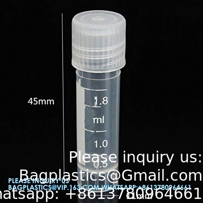 2 مل من البلاستيك التدريجية Cryovial Cryogenic القارورة أنبوب الوقوف الذاتي مع غطاء 10 مل مختبر البلاستيكية الأنبوب التجريبية المجمدة أغلاق القارورة