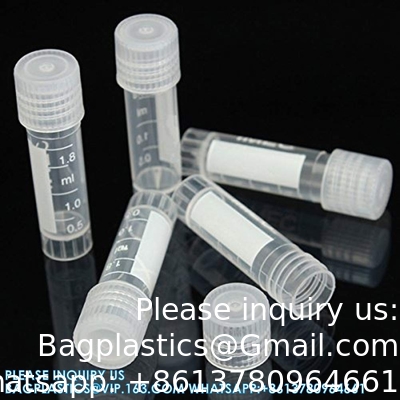 2 مل من البلاستيك التدريجية Cryovial Cryogenic القارورة أنبوب الوقوف الذاتي مع غطاء 10 مل مختبر البلاستيكية الأنبوب التجريبية المجمدة أغلاق القارورة