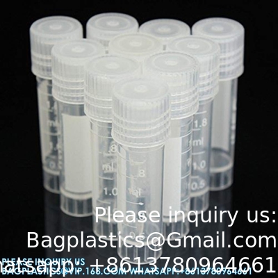 2 مل من البلاستيك التدريجية Cryovial Cryogenic القارورة أنبوب الوقوف الذاتي مع غطاء 10 مل مختبر البلاستيكية الأنبوب التجريبية المجمدة أغلاق القارورة