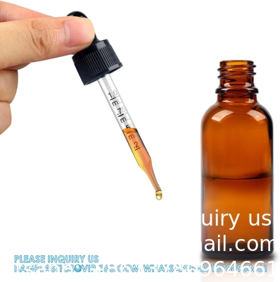 زجاجات قطرات 5PCS زجاجة قطرات أمبر مع قنوات ونقلات النقل ، زجاجات صبغة الزجاج مع قطرة 10ml