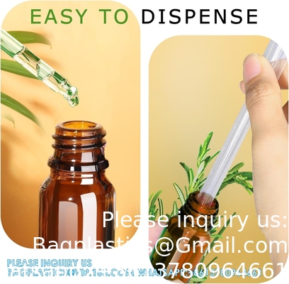 زجاجات قطرات 5PCS زجاجة قطرات أمبر مع قنوات ونقلات النقل ، زجاجات صبغة الزجاج مع قطرة 10ml