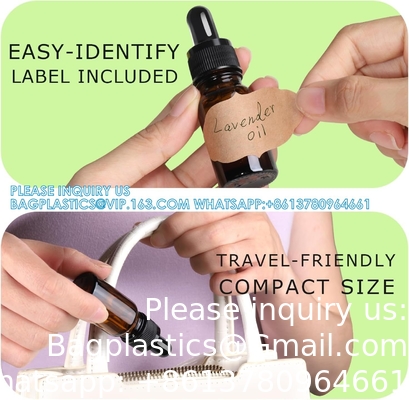 زجاجات قطرات 5PCS زجاجة قطرات أمبر مع قنوات ونقلات النقل ، زجاجات صبغة الزجاج مع قطرة 10ml