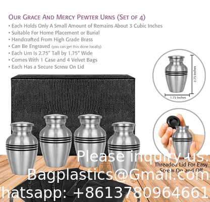 حفرة رماد الإنسان الإناث والرجال، حفرة رماد الإناث البالغات، حفرة الدفن - Pewter، 4 ذكريات صغيرة