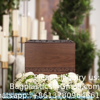حاويات الحرق للرماد البشري الذكور أو الإناث البالغين، حاويات التذكير الجنازة للرماد، شجرة الحياة الخشبية الزخرفية