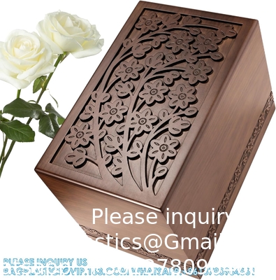 حاويات الحرق للرماد البشري الذكور أو الإناث البالغين، حاويات التذكير الجنازة للرماد، شجرة الحياة الخشبية الزخرفية