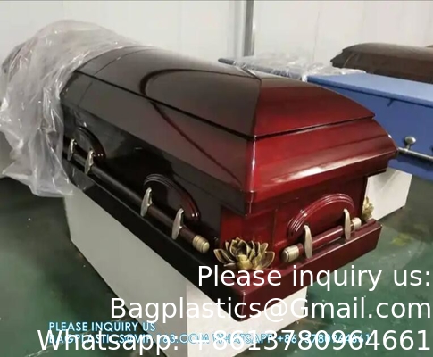 جنازة البالغين التوابيت الخشبية الرخيصة مع أفضل الطلاء إمدادات الجنازة الجملة فاخرة تابوت جنازة الحرق