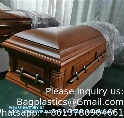 جنازة البالغين التوابيت الخشبية الرخيصة مع أفضل الطلاء إمدادات الجنازة الجملة فاخرة تابوت جنازة الحرق