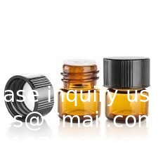 زجاج الزيوت الأساسية عينة زجاجات مع أغطية سوداء للزيوت الأساسية والعطور والمواد الكيميائية المختبرية 30 مل كأس قياس