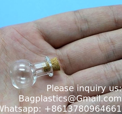زجاجات زجاجية صغيرة مزدوجة مع أغطية سدادة. زجاجات الرغبة زجاجات الزفاف