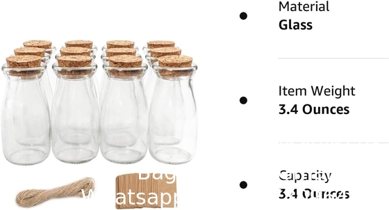 زجاجات الزجاج الشفافة الزجاجات الزجاجية المفضلة الزجاجات الزجاجات 100 مل زجاجات مع أغطية زجاجية، زجاجات صغيرة