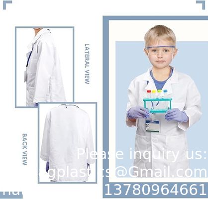زي العلماء للأطفال معطف مختبر مع مجموعة تجارب علمية ارتداء ملابس وتظاهر باللعب للأولاد الفتيات 4-8 سنوات
