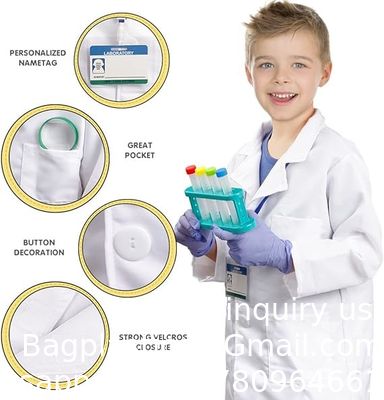 زي العلماء للأطفال معطف مختبر مع مجموعة تجارب علمية ارتداء ملابس وتظاهر باللعب للأولاد الفتيات 4-8 سنوات