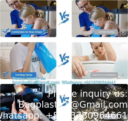 كيس القيء، كيس القيء المستخدم لمرة واحدة، كيس مرض الطائرات والسيارات، كيس الغثيان لمرض الحركة (الأزرق)