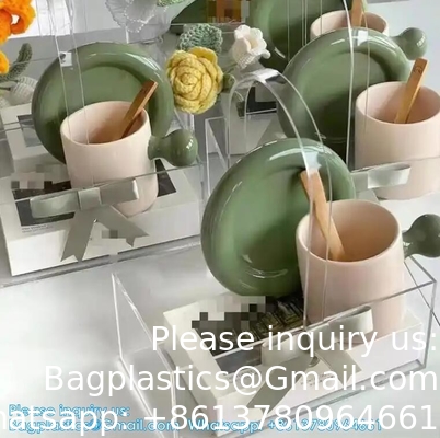 سلة الزهور البسيطة الأكريليك المحمولة الصندوق الهدية الحلوى المحمولة الراقية الزجاجي، PMMA، ورقة بيرسبكس