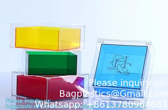 بيع بالجملة الصندوق الأكريليك الشفاف الملون الصندوق المزدوج الطبقة الزجاجي الصندوق التخزين وصديقة العروس الصندوق الهدية المصاحبة