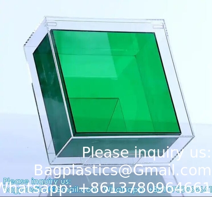 بيع بالجملة الصندوق الأكريليك الشفاف الملون الصندوق المزدوج الطبقة الزجاجي الصندوق التخزين وصديقة العروس الصندوق الهدية المصاحبة