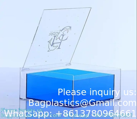 بيع بالجملة الصندوق الأكريليك الشفاف الملون الصندوق المزدوج الطبقة الزجاجي الصندوق التخزين وصديقة العروس الصندوق الهدية المصاحبة