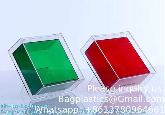 بيع بالجملة الصندوق الأكريليك الشفاف الملون الصندوق المزدوج الطبقة الزجاجي الصندوق التخزين وصديقة العروس الصندوق الهدية المصاحبة