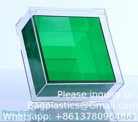 بيع بالجملة الصندوق الأكريليك الشفاف الملون الصندوق المزدوج الطبقة الزجاجي الصندوق التخزين وصديقة العروس الصندوق الهدية المصاحبة