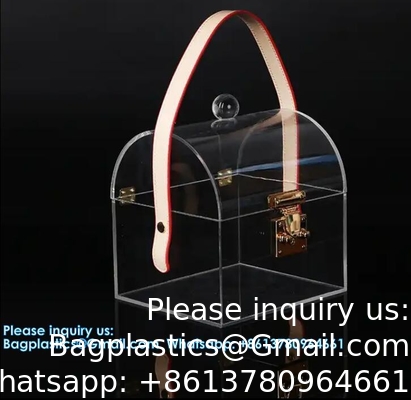 عقدة الخيزران عالية الجودة أكريليك مربع صندوق محمول صندوق هدايا الحلوى المحمول
