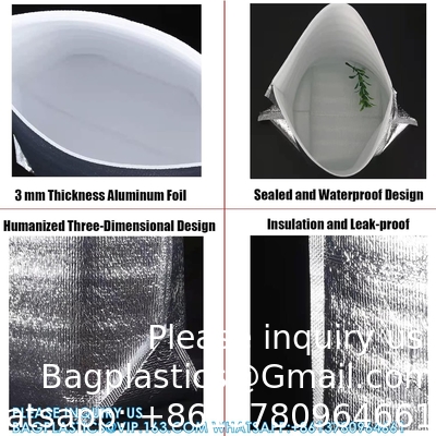 أكياس عازلة قابلة لإعادة الاستخدام طابعات صناديق حرارية 13 × 8.5 × 12 طابعات صناديق معدنية لقطعة الغداء