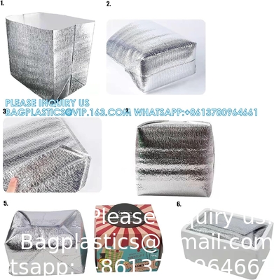 أكياس عازلة قابلة لإعادة الاستخدام طابعات صناديق حرارية 13 × 8.5 × 12 طابعات صناديق معدنية لقطعة الغداء