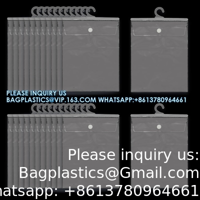 أكياس التخزين معلقة مع خطاف، 12.6 X 10 بوصة كبيرة خطاف أكياس واضحة، ملعقة إمدادات المدرسة الكتب كيس الصف