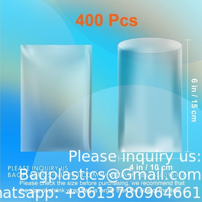 أكياس التغليف القابلة للتقلص، 400 قطعة 4×6 بوصة أكياس PVC صافية للصابون، حزمة الأكمام، قنبلة حمام، أحذية، أوعية، هدية