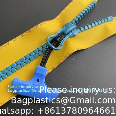 سحاب متعدد الألوان المقاوم للماء المخصص سحاب PU مغلف أسنان مثلثية سحاب بلاستيكي مقاوم للماء لأكياس الملابس