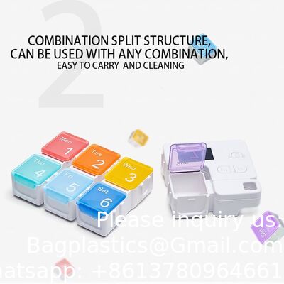 Smart Pill Box,7 Day Pill Organizer,4 Alarm Clocks,AM/PM Automatic Alarm Reminder,Hold Vitamins Fish Oil,Supplements,Travel Pill Or Pillganizer,Suitable For The Elderly, Children, Office Workers