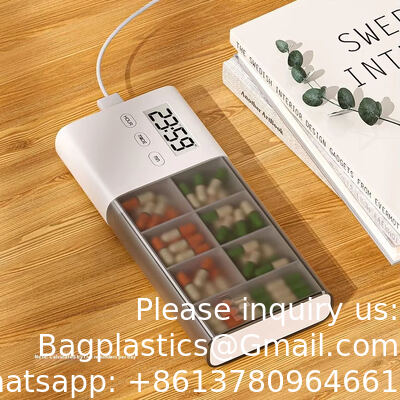 5-Alarm Pill Box Organizer With Clock Countdown Timer Light Up Take Medication Alarm Reminder Easy Open PP Plastic Pill Organizer 2 Times A Day Storage Cases Pp Pill Box For Efficient Pill Management