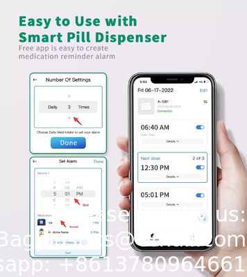 Automatic Pill Dispenser With 28-Day Electronic Medication Organizer, 6 Dosage Templates, Easy-Read LCD Display, Sound & Light Alerts & Key For Prescriptions, Vitamins, Supplements & More