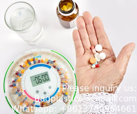 Portable Multifunctional Timing Alarm Clock Intelligent Electronic Medicine Box For Elderly Pill Storage Cases Reminder Feature