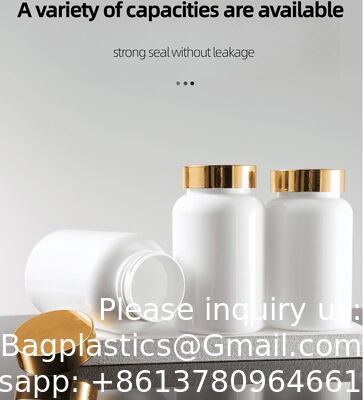 Custom Factory Food Grade 140-300ml White Pet Plastic Supplement Pill Capsule Tablet Chewing Gum Bottles With Flip Top God Cap