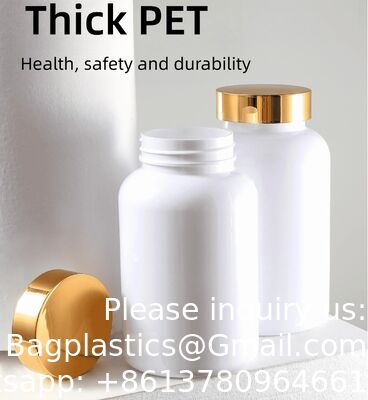 Custom Factory Food Grade 140-300ml White Pet Plastic Supplement Pill Capsule Tablet Chewing Gum Bottles With Flip Top God Cap
