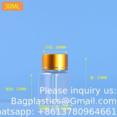 Clear Pill Bottle 30ml/80ml Plastic Medicine Containers Sample Jar With Caps Refillable Tablet Storage Holder Empty Reagent Chemical Organizers Small Travel Pill Cases For Liquid Solid