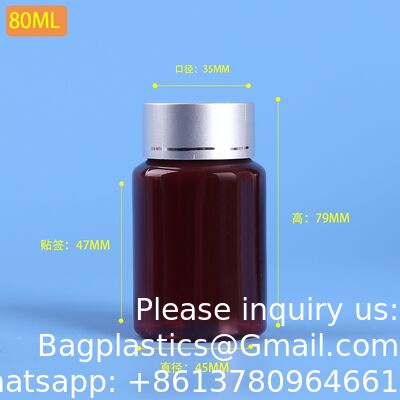 Clear Pill Bottle 30ml/80ml Plastic Medicine Containers Sample Jar With Caps Refillable Tablet Storage Holder Empty Reagent Chemical Organizers Small Travel Pill Cases For Liquid Solid