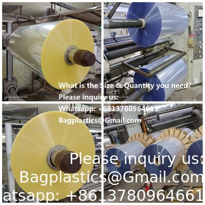 ضيق عالية واضحة 40/50 ميكروفون مركز أنبوب مطوية، ضيق عالية مخصصة 30UM-60UM PETG PVC ضيق لفائف لطباعة ملصقات المشروبات