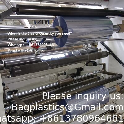 ضيق عالية واضحة 40/50 ميكروفون مركز أنبوب مطوية، ضيق عالية مخصصة 30UM-60UM PETG PVC ضيق لفائف لطباعة ملصقات المشروبات