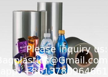 فيلم انكماش ناعم مقاوم للرطوبة من PET/PETG مطوي في المنتصف لتغليف القهوة والعصير والنبيذ والصودا، فيلم انكماش حراري لملصقات زجاجات القهوة والنبيذ والعصير والصودا