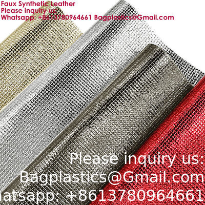 0.6mm High Quality Metallic Embossed Faux Synthetic Leather Small Square Design Lizard Artificial Leather For Sofa Furniture Bag for Handbag Belt label sticker, clothes accessories