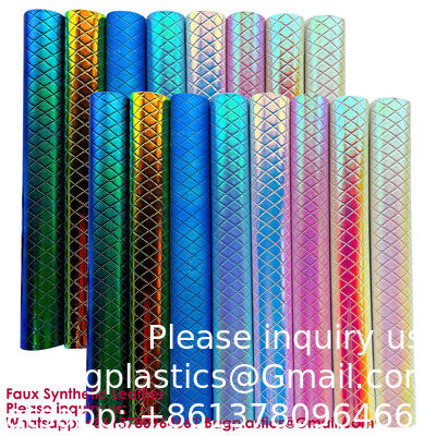 الاتجاه الجديد النسيج المعدني الأزياء اللون السحري الزهرة المنسوجة الجلد المزيف اللون السحري الجلد الاصطناعي المواد المقاومة للماء للصناديق الزخارف الحرف اليدوية